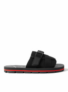 Christian Louboutin - Siwa Buckled Grosgrain-Trimmed Neoprene Slides - Black