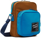 Maison Kitsuné Tan & Blue 'The Traveller' Crossbody Bag