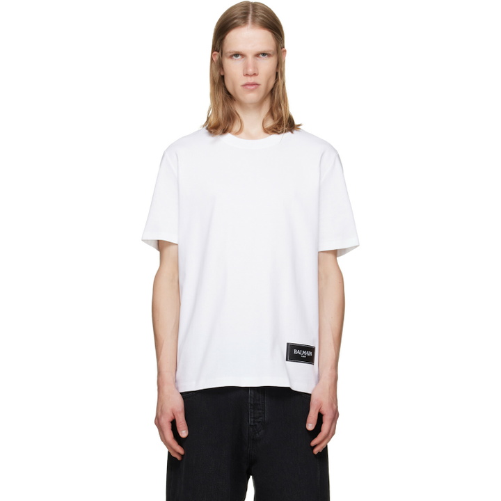 Photo: BALMAIN Two-Pack Black & White 'Balmain Vintage' T-shirts