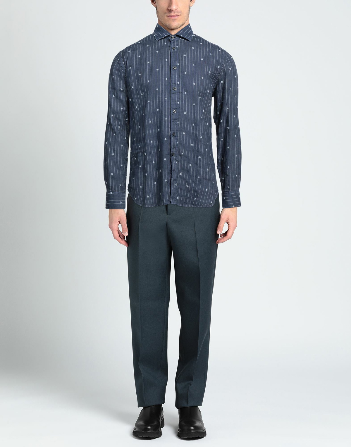 120% Lino Mens Shirt in Navy