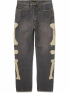 KAPITAL - Slim-Fit Crochet-Trimmed Jeans - Blue