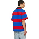 Palm Angels Blue & Red CB Palm Sport Stripes S/S Polo