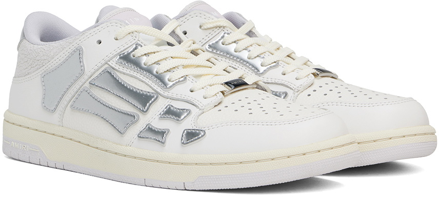 AMIRI White & Silver Metallic Skel Top Sneakers Amiri