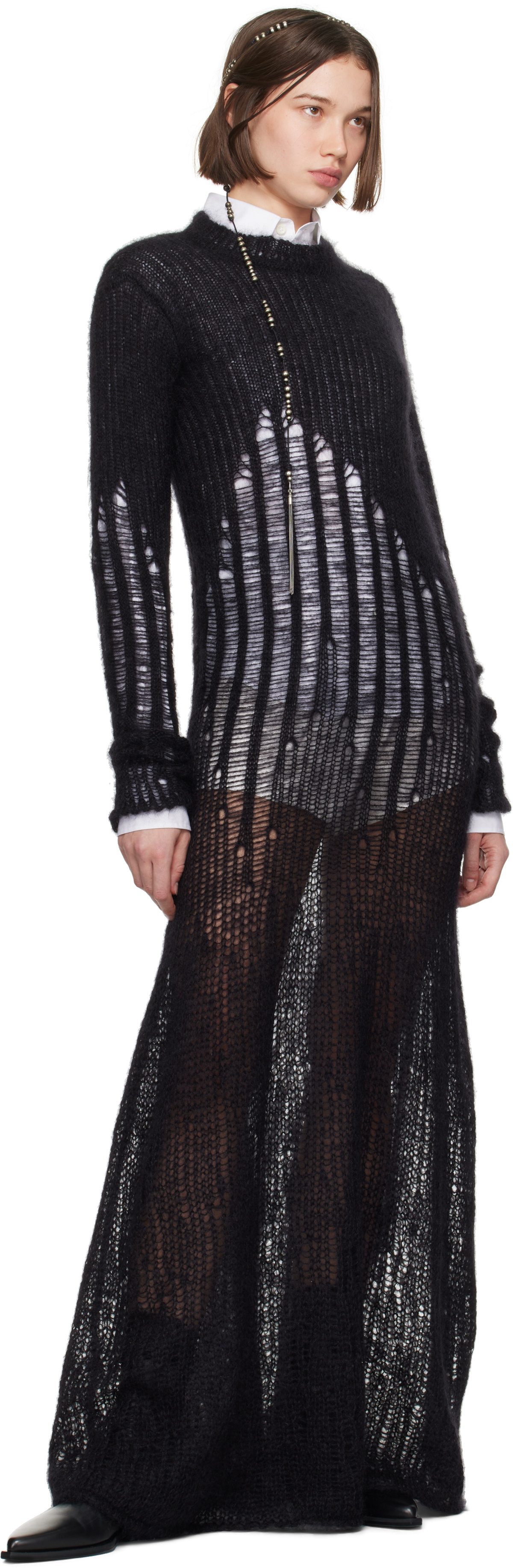 Ann Demeulemeester Black Paiva X-Long Maxi Dress
