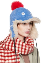 Marni Blue Pompon Denim Baseball Cap
