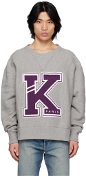 Kenzo Gray Kenzo Paris Varsity Sweatshirt