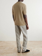Sunspel - Honeycomb-Knit Linen and Silk-Blend Polo Shirt - Neutrals