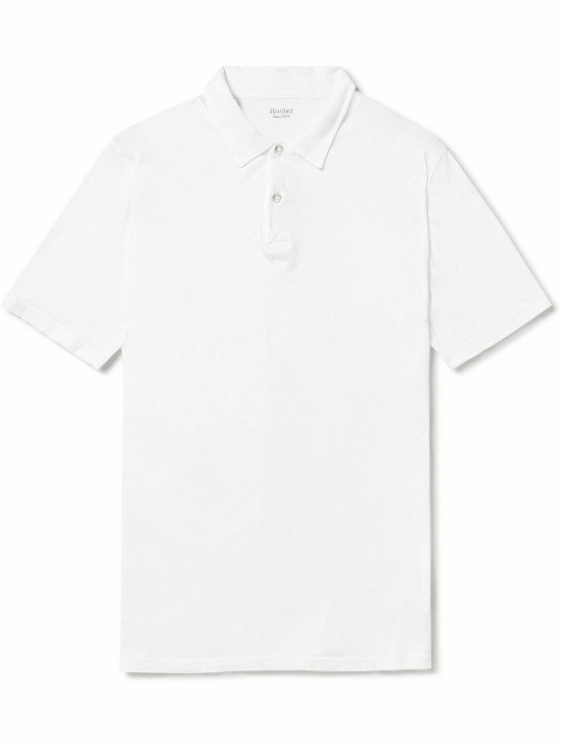 Photo: Hartford - Slim-Fit Cotton-Jersey Polo Shirt - White