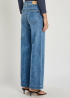 Paige Anessa Braided-trim Wide-leg Jeans Blue