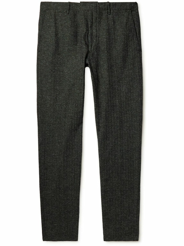 Photo: Incotex - Tapered Herringbone Twill Trousers - Green