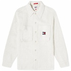 Tommy Jeans Men's Sherpa Fleece Overshirt in White