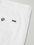 TOM FORD - Tapered Cotton-Blend Twill Chinos - White