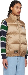 AAPE by A Bathing Ape Gold Printed Down Vest