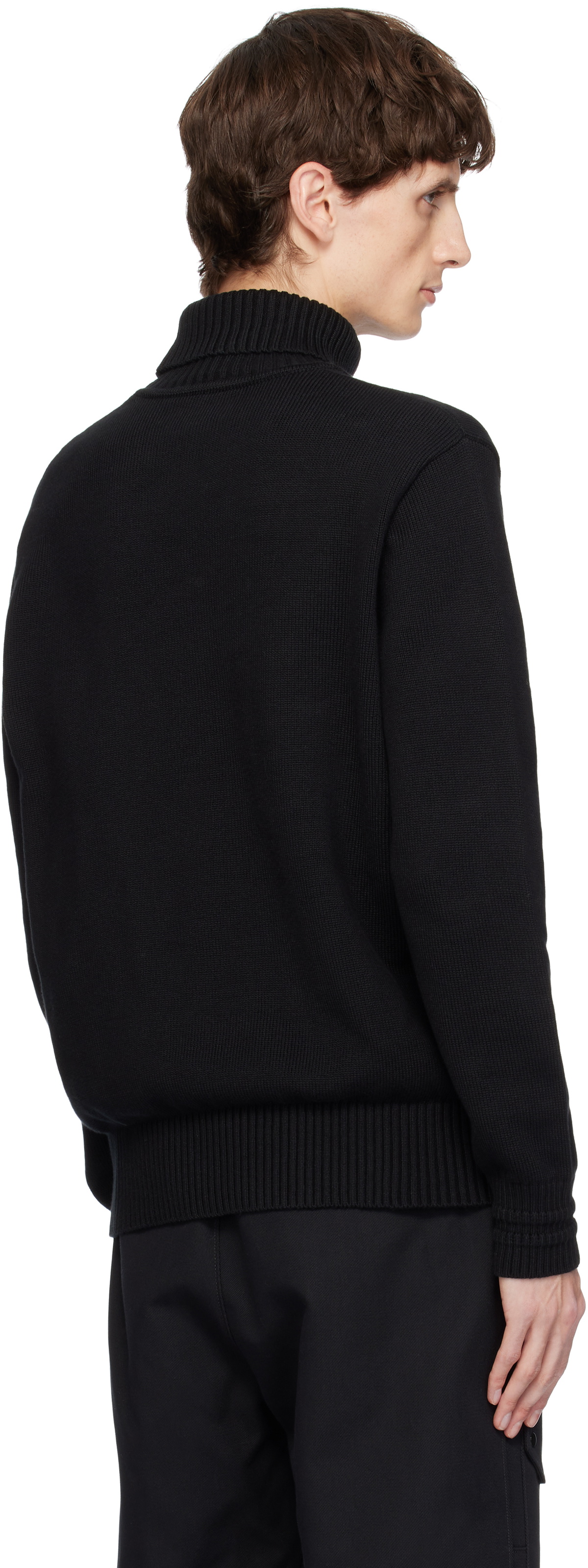 Stone Island Black 505A2 Winter Cotton Turtleneck