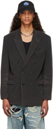 Balenciaga Black Slim Worn-Out Blazer