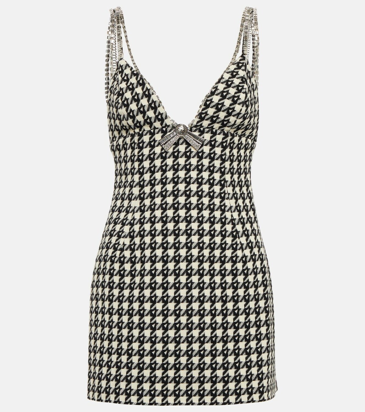 Area - Houndstooth wool-blend minidress AREA