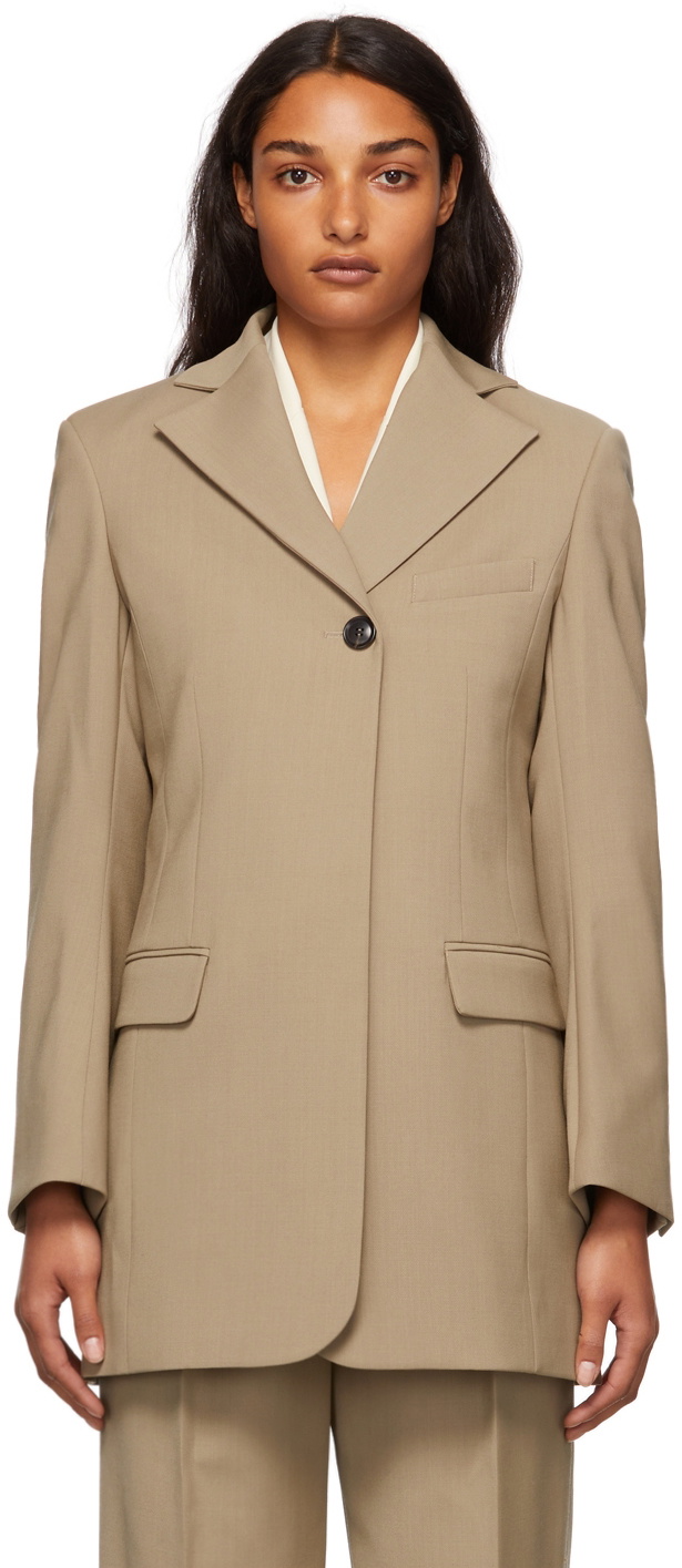 LOW CLASSIC Beige Curve Sleeve Blazer Low Classic