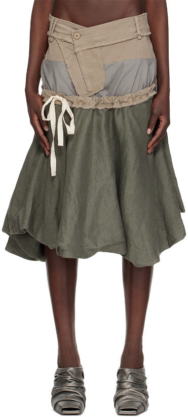 Photo: Ottolinger Taupe Layered Midi Skirt