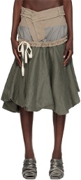 Ottolinger Taupe Layered Midi Skirt