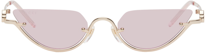 Photo: Gucci Gold Cat-Eye Sunglasses