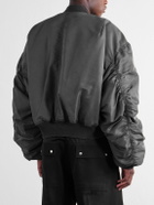Rick Owens - Cropped Appliquéd Shell Bomber Jacket - Gray