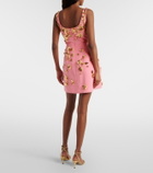 Carolina Herrera Embellished silk faille minidress