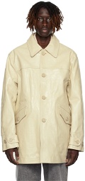 Our Legacy Beige Buta Leather Jacket