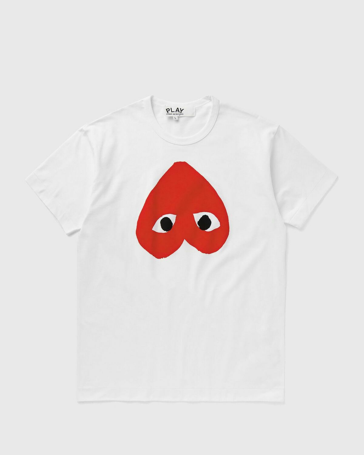 Comme des Garçons Play TEE LOGO PRINT KNIT White Mens Shortsleefe