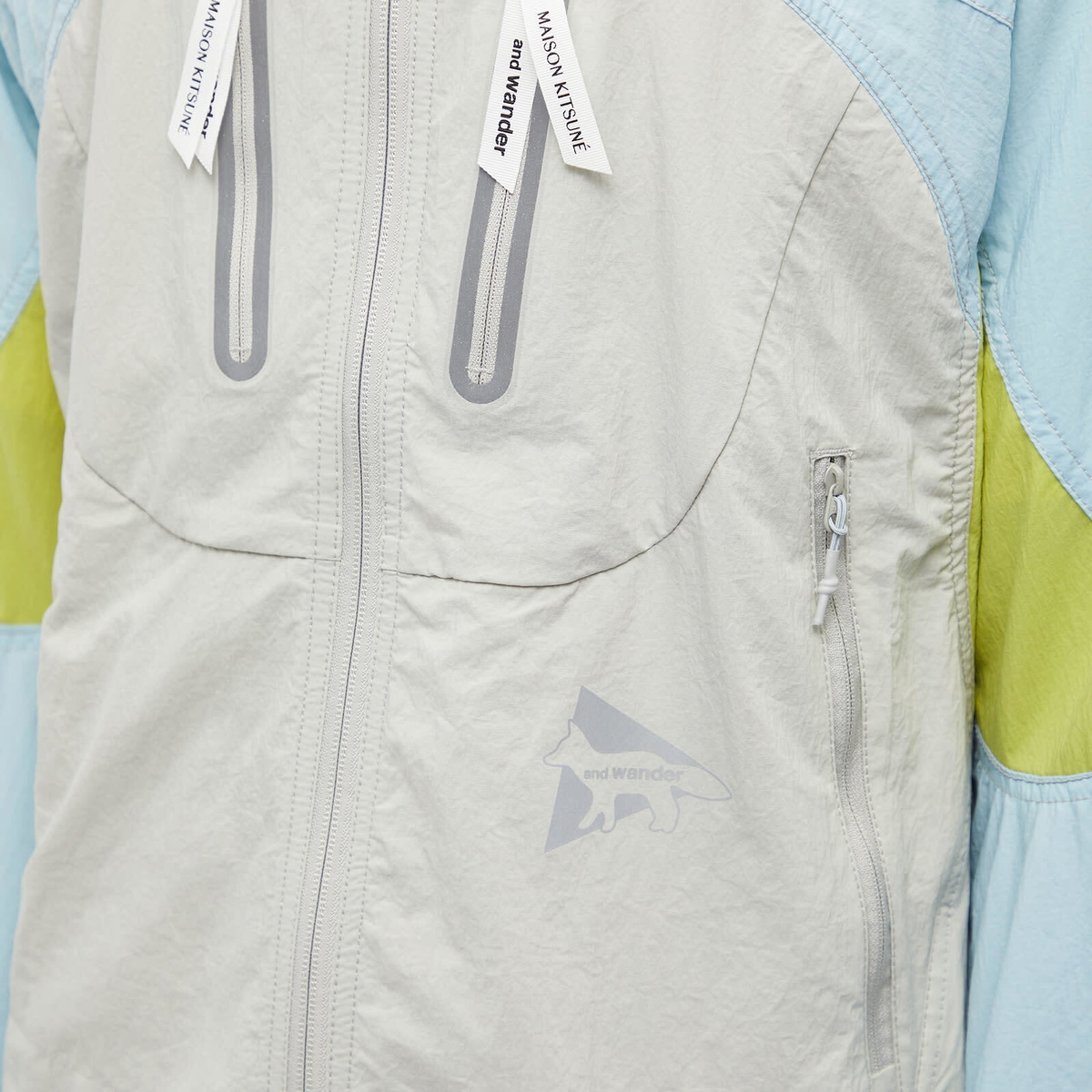 And Wander x Maison Kitsuné Hiking Jacket in Light Blue and Wander