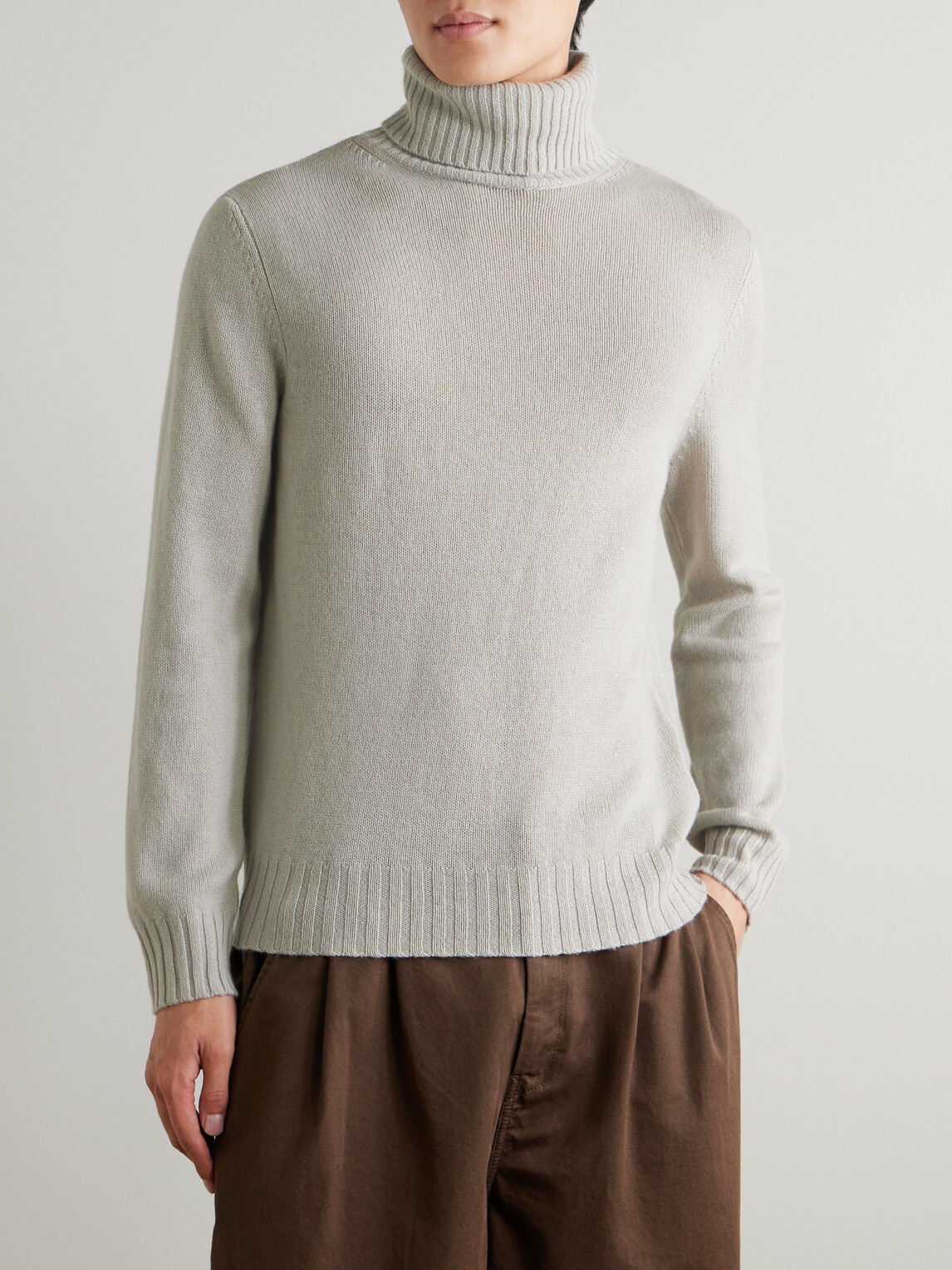 Allude - Virgin Wool and Cashmere-Blend Rollneck Sweater - Neutrals