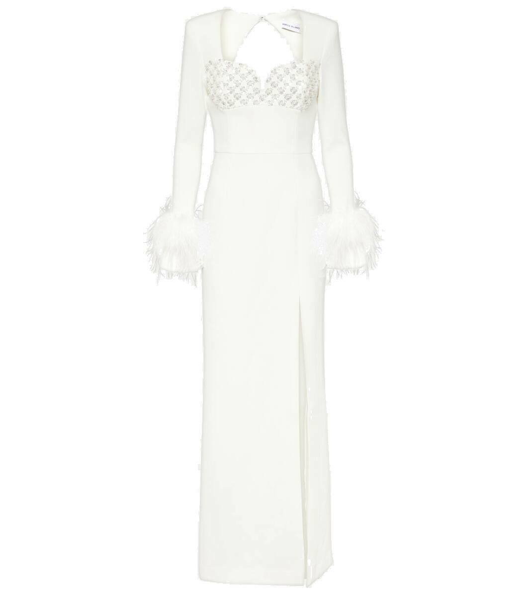 Rebecca Vallance Bridal Blanche feather-trimmed gown Rebecca Vallance