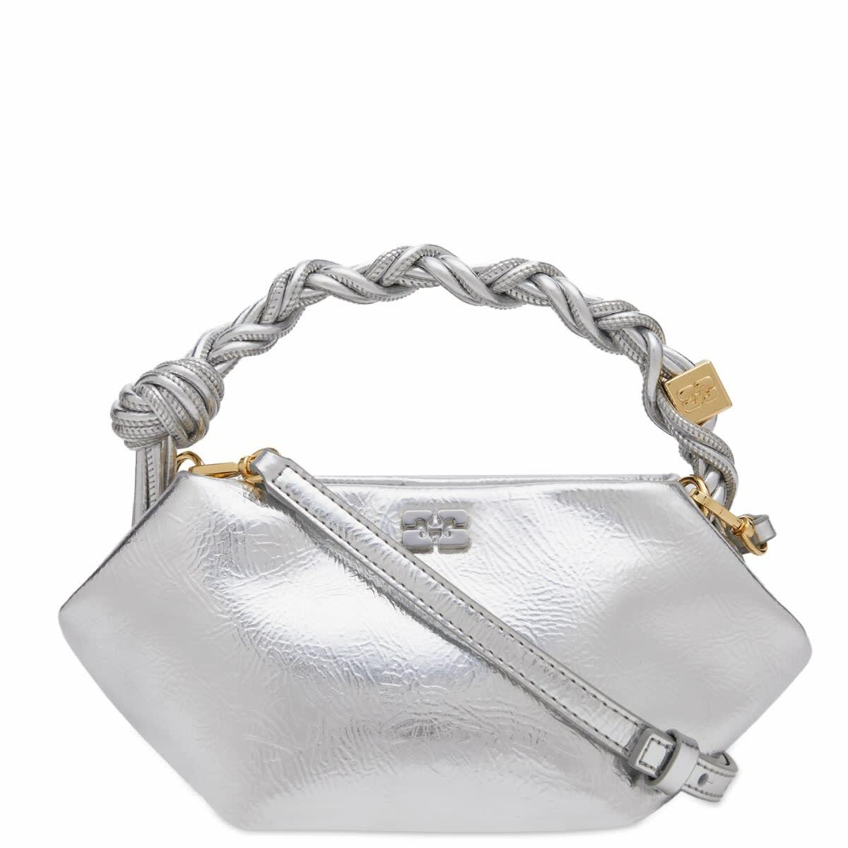 シルバー ミニ GANNI Bou メタリック バッグ GANNI Women's Bou Bag Mini Metallic in Silver GANNI