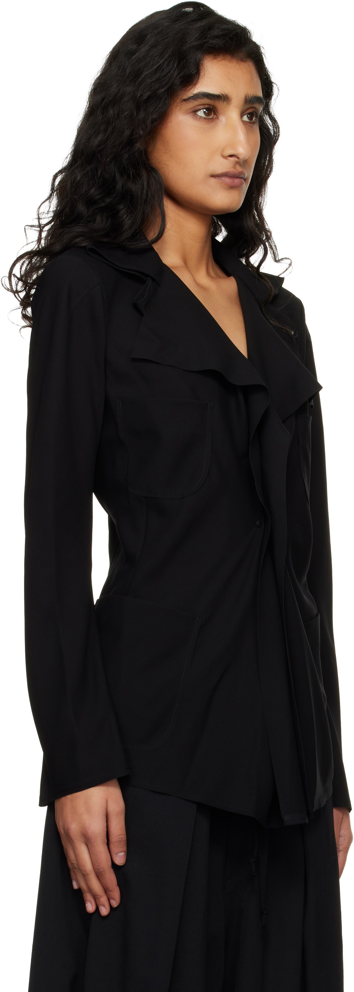 Junya Watanabe Black Georgette Blazer