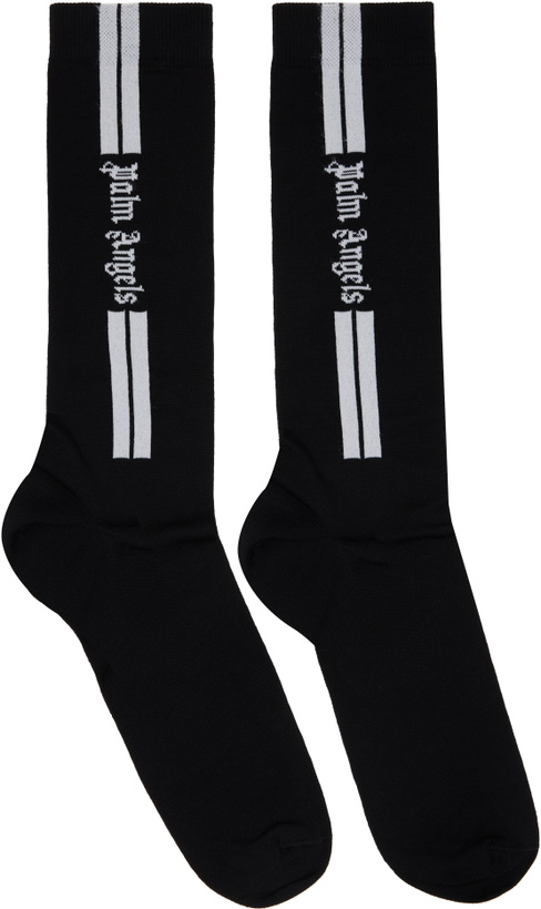 Photo: Palm Angels Black Classic Logo Track Socks
