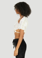 Ruched Lace Top in White