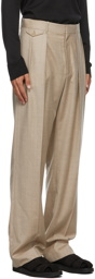 The Row Beige Flannel Marcello Trousers