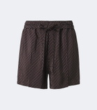 Saint Laurent Cassandre printed silk shorts
