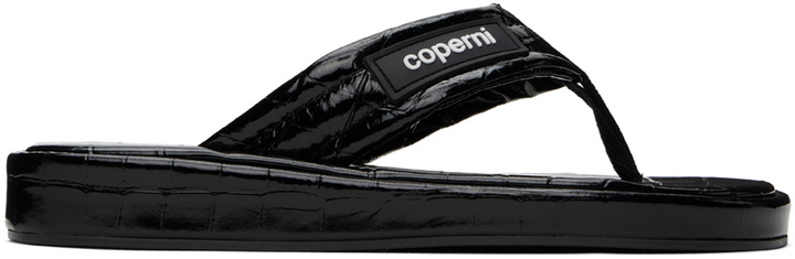 Photo: Coperni Black Branded Flip Flops