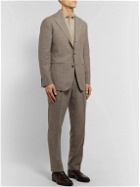 Saman Amel - Taupe Mélange Wool, Silk and Linen-Blend Suit Jacket - Brown