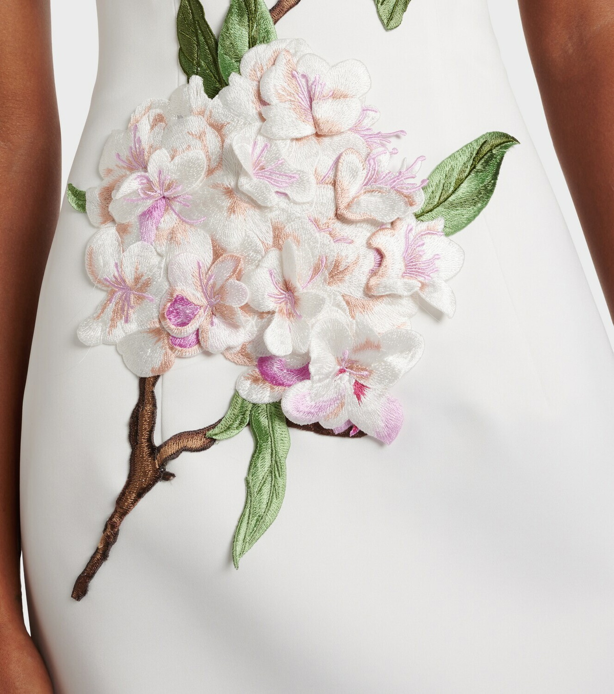 Leo Lin Rayna floral-appliqué bustier dress