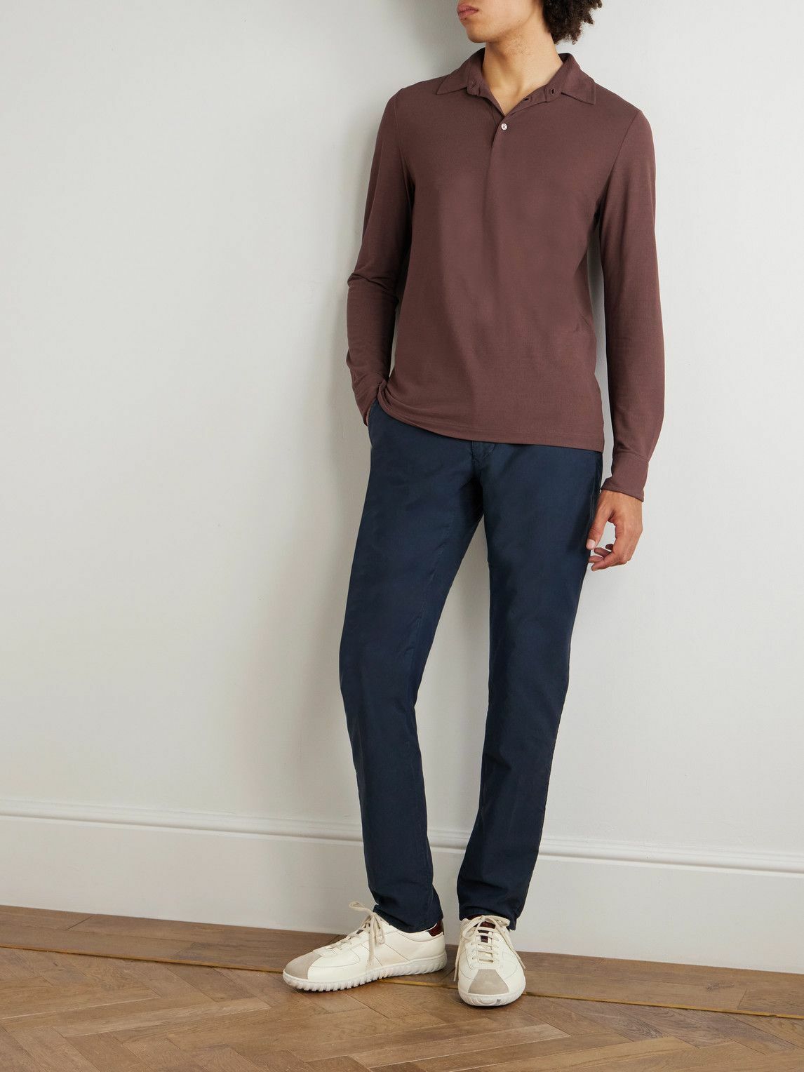 Incotex - Zanone Slim-Fit IceCotton Polo Shirt - Brown