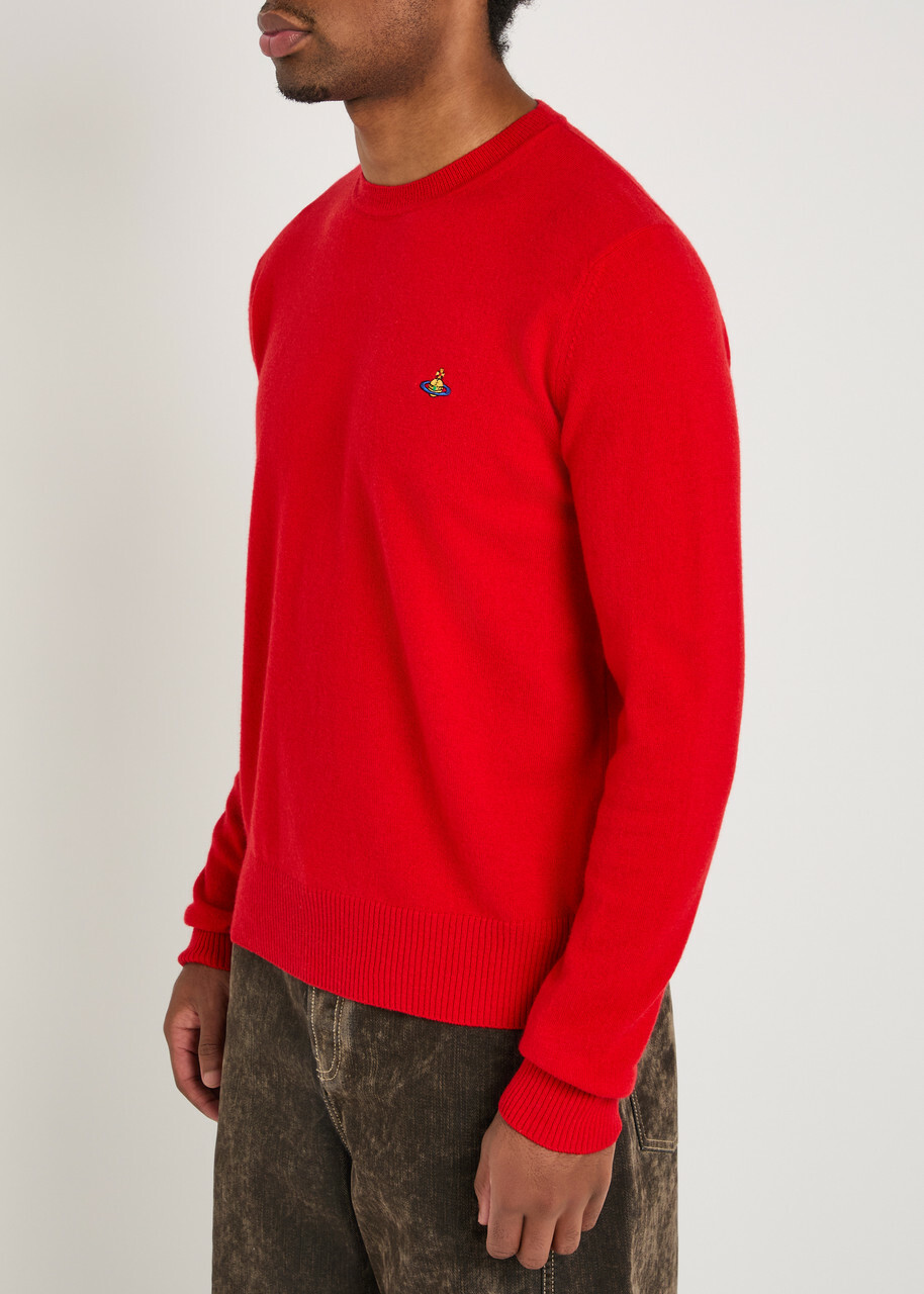 Vivienne Westwood Alex Logo Wool and Cashmere-blend Jumper Red