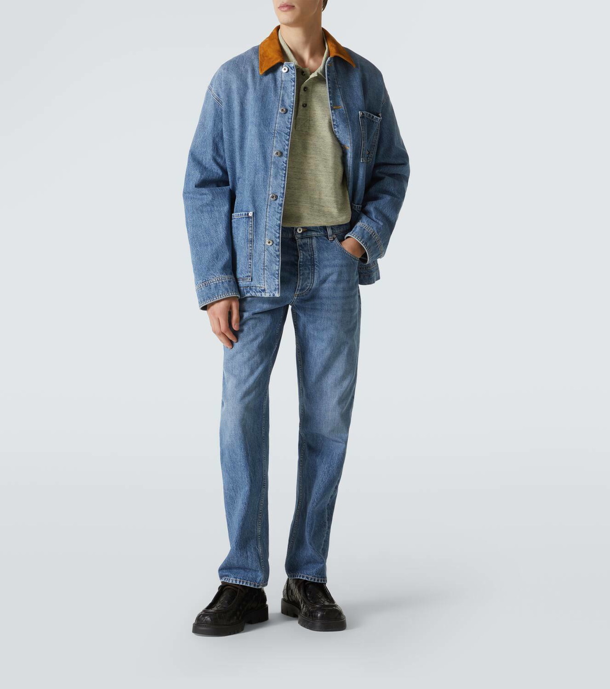 Bottega Veneta Embroidered cotton piqué polo shirt