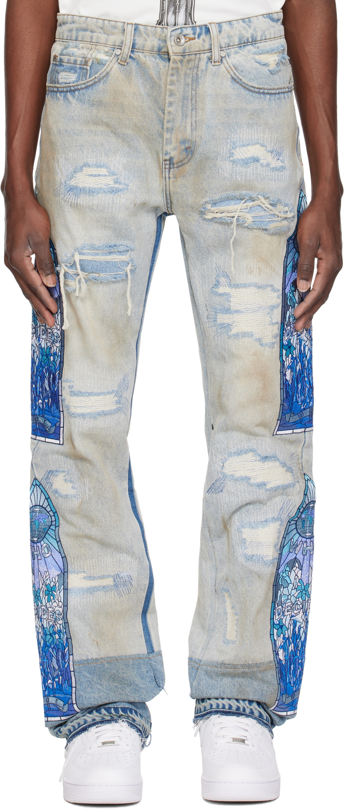 Who Decides War SSENSE Exclusive Black Daisy Jeans WHO Who Decides War SSENSE Exclusive Black Daisy Jeans WHO