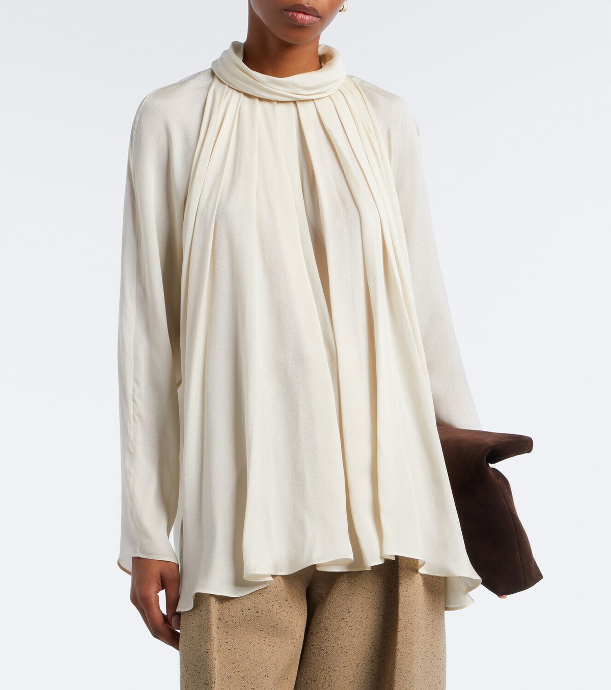 Agnona Draped satin blouse