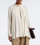 Agnona Draped satin blouse
