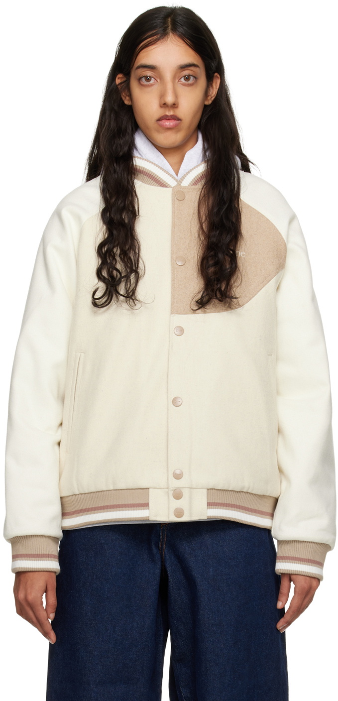 Dime Beige Wool Bomber Jacket Dime
