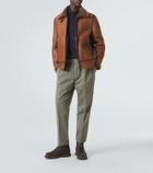 Brunello Cucinelli Shearling-lined leather jacket