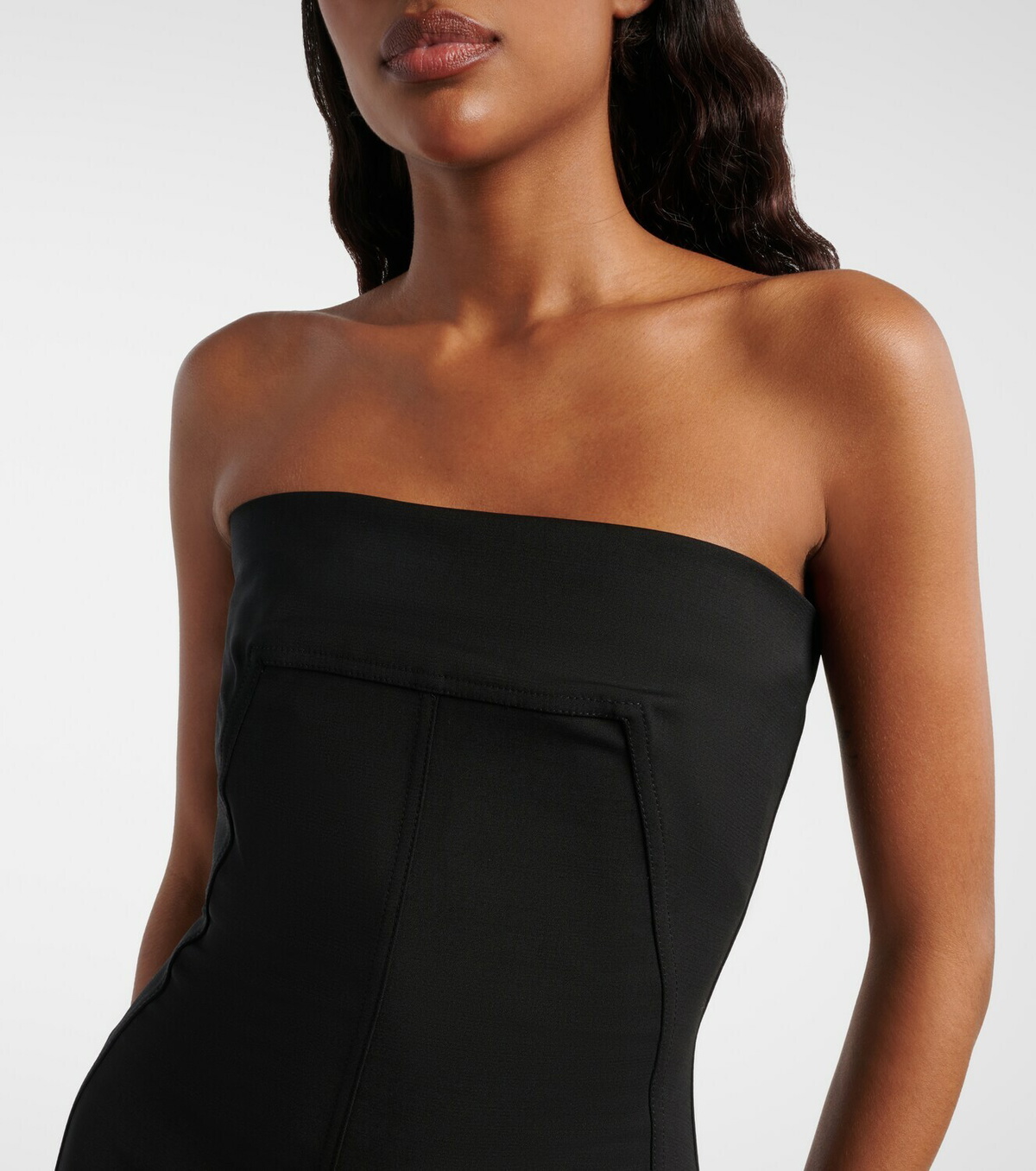 Rick Owens Wool-blend bustier gown