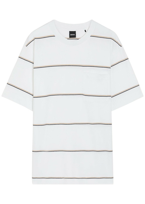 Photo: Boss Tigerman Striped Cotton T-shirt White